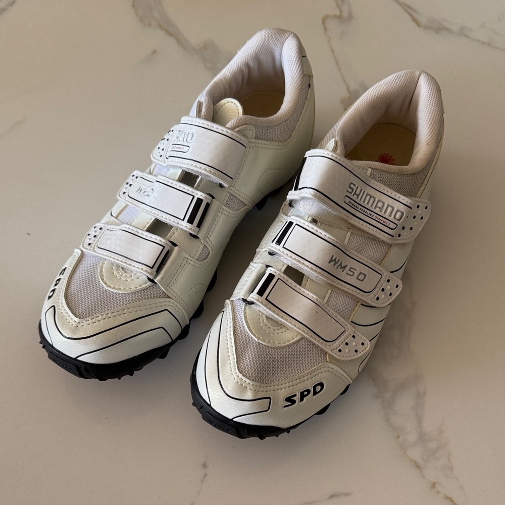 Shimano SPD White and Black Cycling Shoes